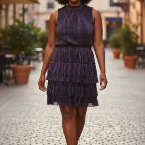 Women’s purple metallic party dress